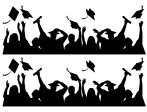 Graduation Grads Hat Toss Silhouettes Edible Cake Topper Image Strips ABPID57651 on Sale