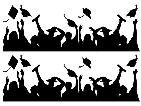 Graduation Grads Hat Toss Silhouettes Edible Cake Topper Image Strips ABPID57651 on Sale