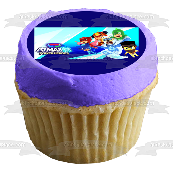 Pj Masks Power Heroes Catboy Owlette Gekko an Yu Newton Star and Ice Cub Edible Cake Topper Image ABPID57538 Sale