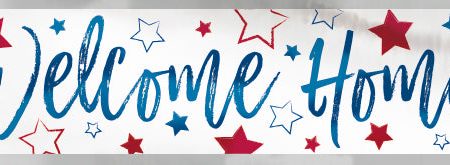 Red, White, & Blue  Welcome Home  Banner Cheap