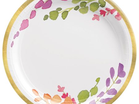 Romantic Floral 7  Round Plates, 8ct on Sale