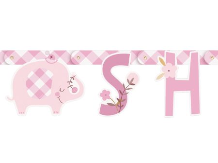 Pink Floral Elephant Jointed Banner For Discount