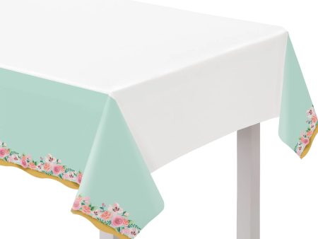 Mint To Be Plastic 54  x 96  Table Cover, 1ct For Sale