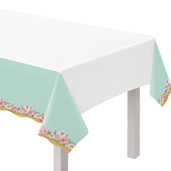 Mint To Be Plastic 54  x 96  Table Cover, 1ct For Sale