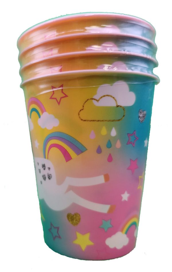 Unicorn 10oz Plastic Stadium Cups, 4ct For Cheap