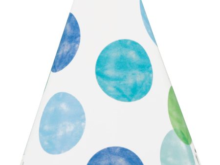 Blue Dots 1st Birthday Mini Party Hats, 8ct Hot on Sale