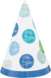 Blue Dots 1st Birthday Mini Party Hats, 8ct Hot on Sale