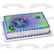 Lilo and Stitch with a Blue Green Fade Background Edible Cake Topper Image ABPID57654 Discount