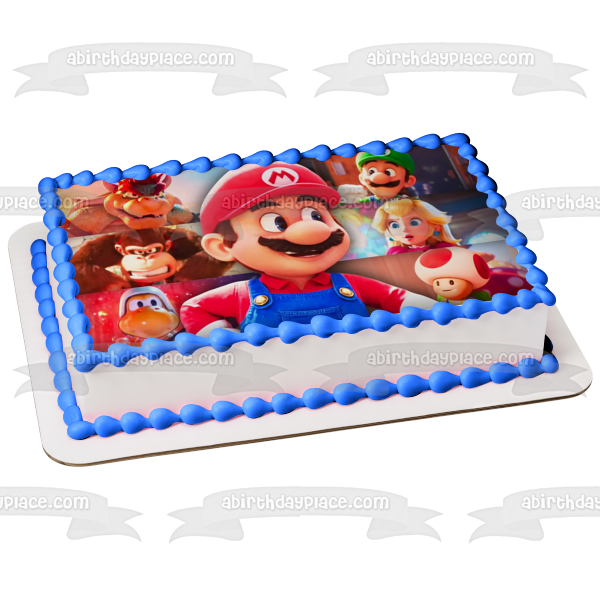 Super Mario Brothers Movie Toad Princess Peach and Bowser Edible Cake Topper Image ABPID57517 Online now