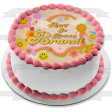 Retro Smiley Face Flowers and a Rainbow Edible Cake Topper Image ABPID57655 Fashion