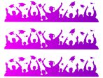 Hats Off Graduation Pink and Purple Strips Edible Cake Topper Image Strips ABPID57659 For Discount