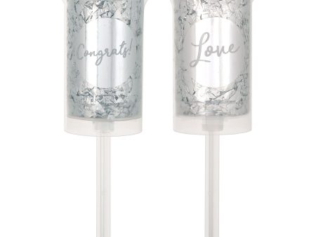 Push Up Confetti Popper - Silver, 2ct Supply