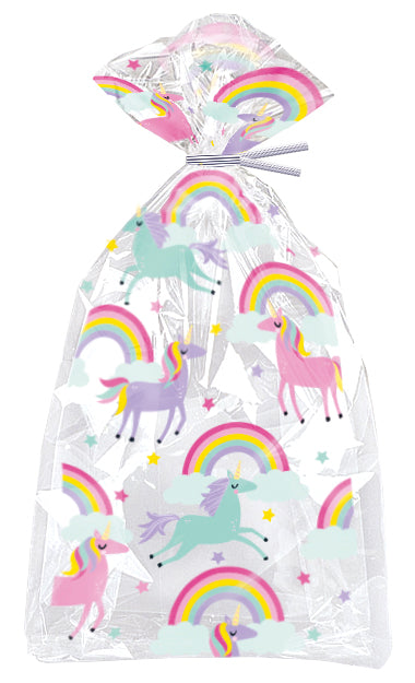 Rainbow & Unicorn Cellophane Bags, 20ct Sale