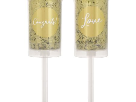 Push Up Confetti Popper - Gold, 2ct Discount