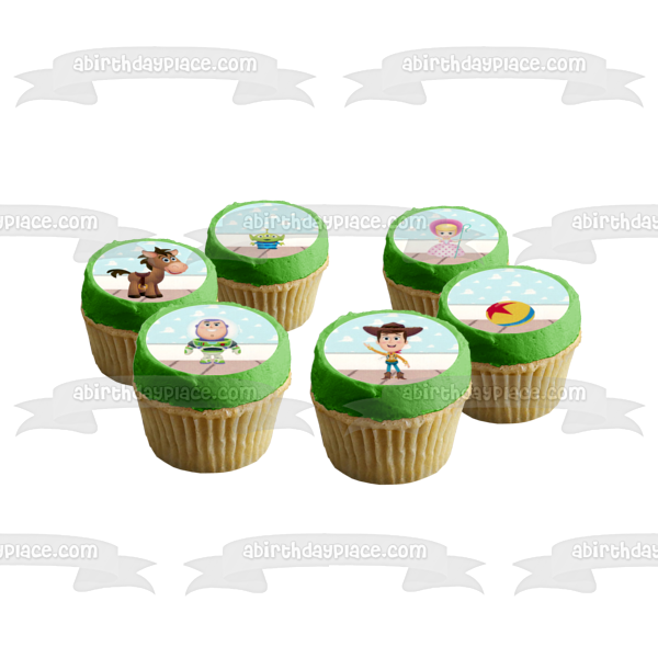 Toy Story Toys Woody Jessie Buzz Lightyear and Bo Peep Edible Cupcake Topper Images ABPID57649 For Discount