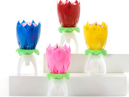 Lotus Design Musical Candle, 1ct Online Sale