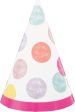 Pink Dots 1st Birthday Mini Party Hats, 8ct For Discount