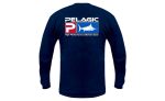 Pelagic Shirt Deluxe Logo Navy - Long Sleeve Tee Hot on Sale