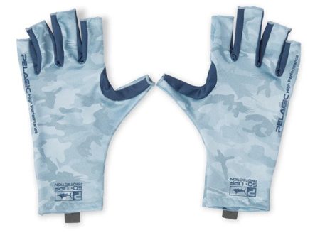 Pelagic Sun Gloves Fish Camo Slate Online Sale