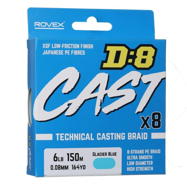 Rovex D:8 Cast Braid - Glacier Blue 150m 6lb Sale