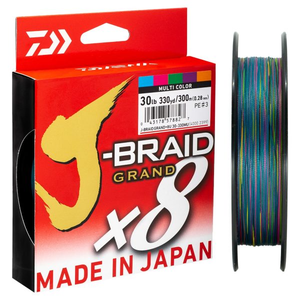 Daiwa J-Braid 8 Grand - Multi-Colour Line Online