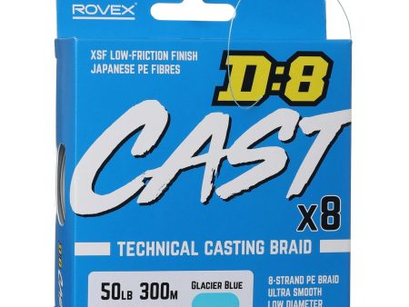 Rovex D:8 Cast Braid - Glacier Blue 300m 50lb Online Hot Sale