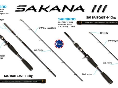 Shimano Sakana 3 Rod Baitcast Rod Series For Sale