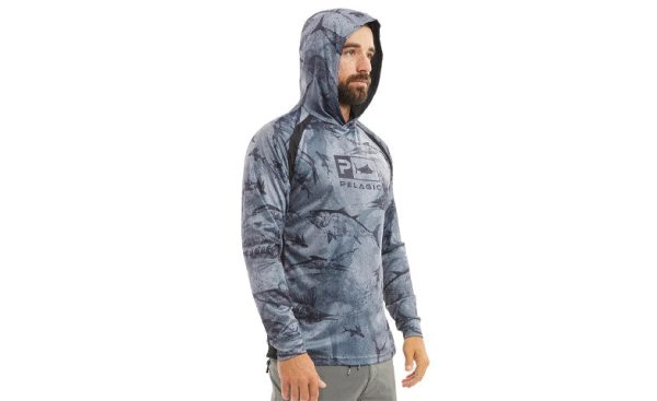 Pelagic Vaportek Hooded Shirt Open Seas Camo Black Sale