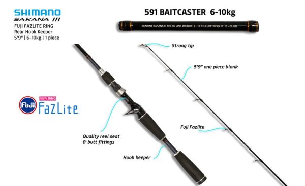 Shimano Sakana 3 Rod Baitcast Rod Series For Sale